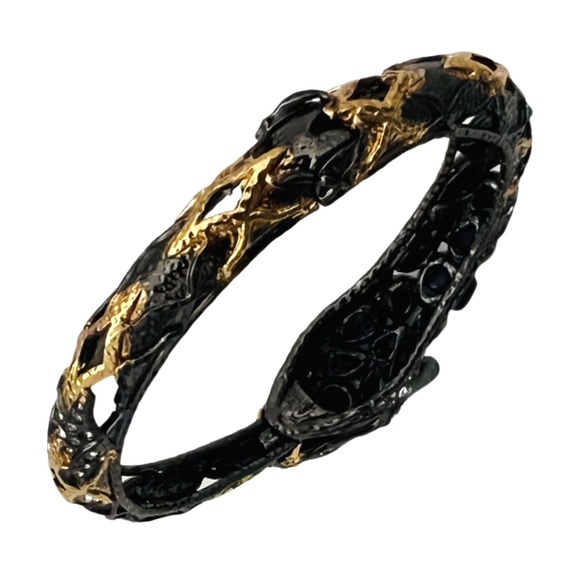ALEXIS BITTAR • Jardin De Papillon Ruthenium Gold Snake Bracelet - Picture 9 of 16